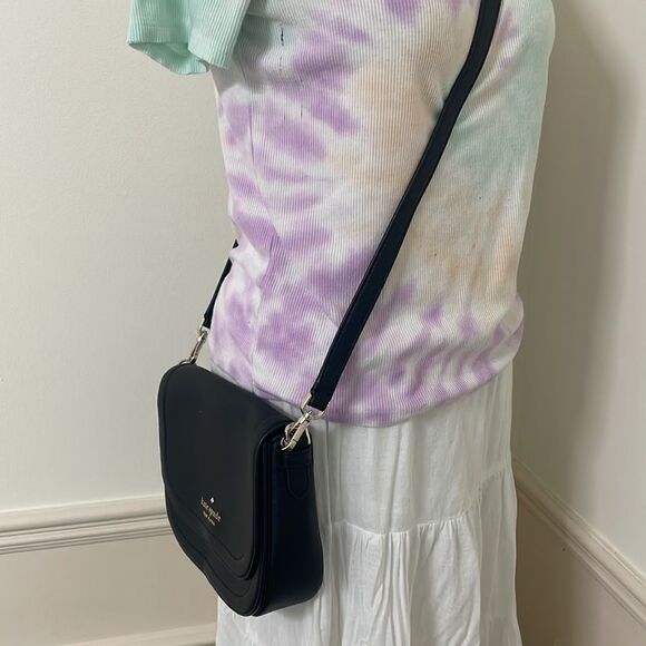 NWT Black, Kate Spade, New York, Crossbody purse, saddle bag